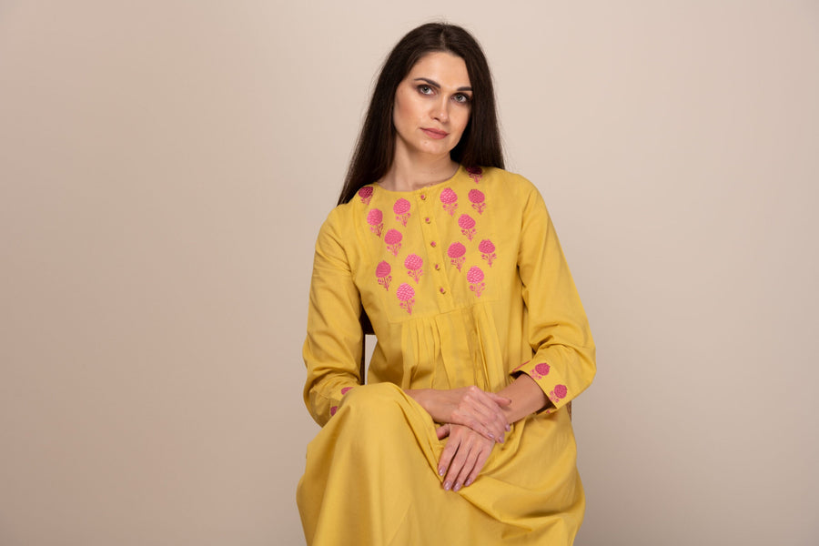 Amber Yellow Rumi Kaftan