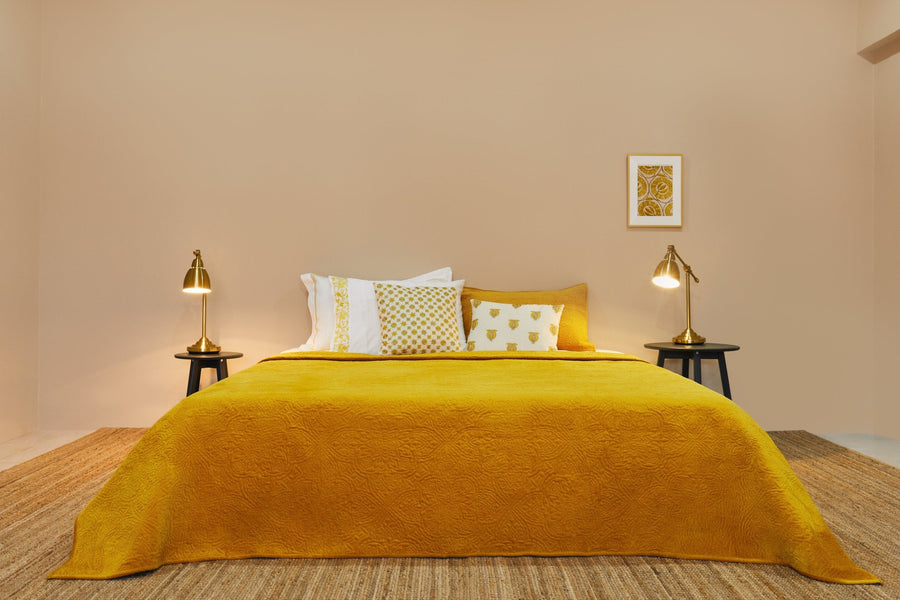 Mihr Nush Gold Velvet Bed Cover