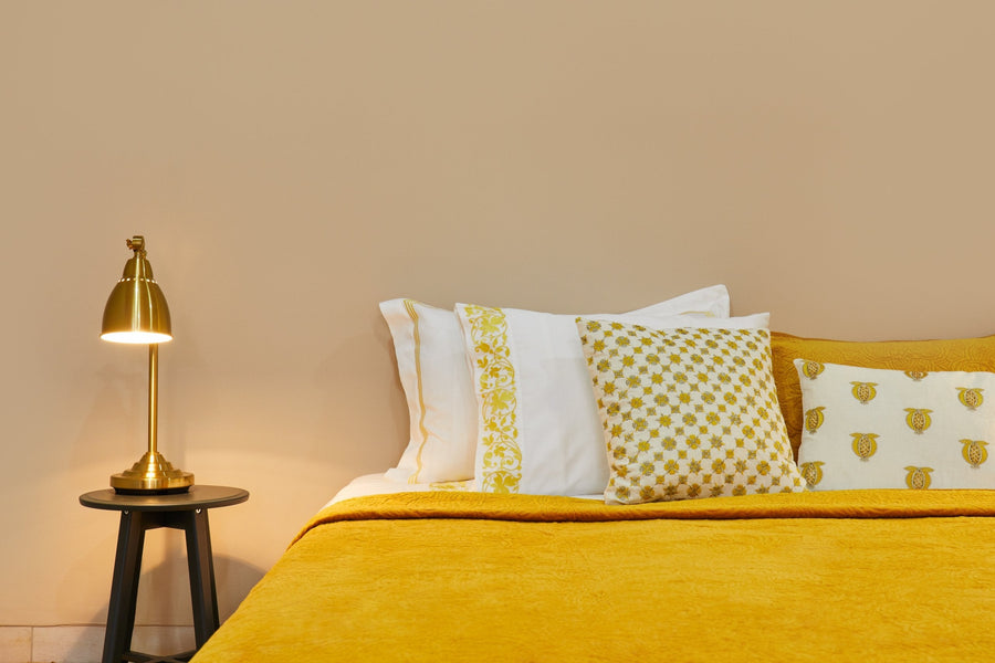 Mihr Nush Gold Velvet Bed Cover