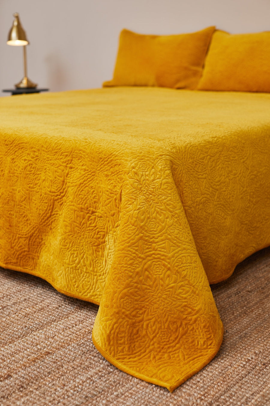 Mihr Nush Gold Velvet Bed Cover