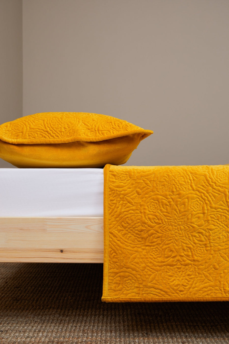 Mihr Nush Gold Velvet Bed Cover