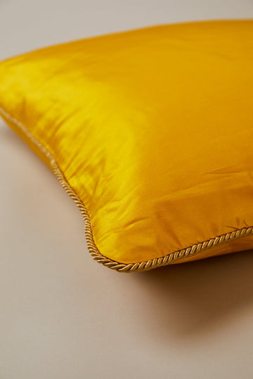 Fresia Yellow Silk Cushion Cover (60cm x 60cm)