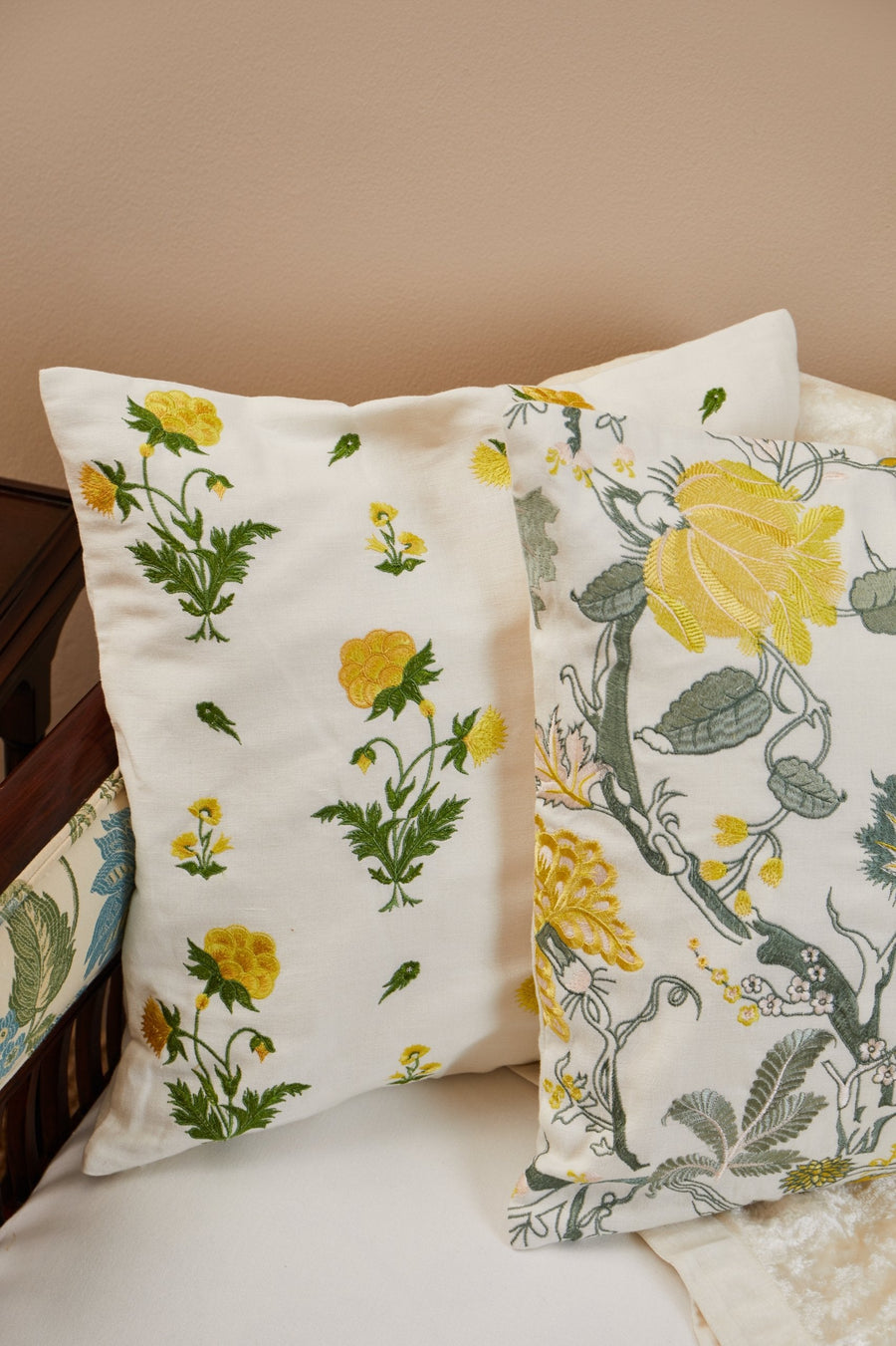 Yellow Floral Garden Cushion  45X45CM
