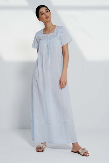 Dazi Blue Cotton Nightdress