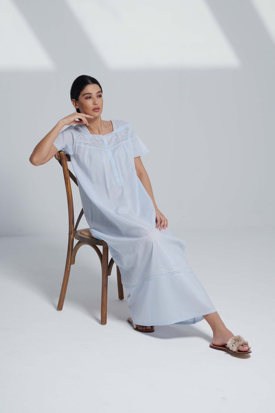 Dazi Blue Cotton Nightdress