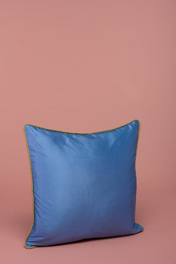 Dust Blue Silk Cushion (45cm x 45cm)