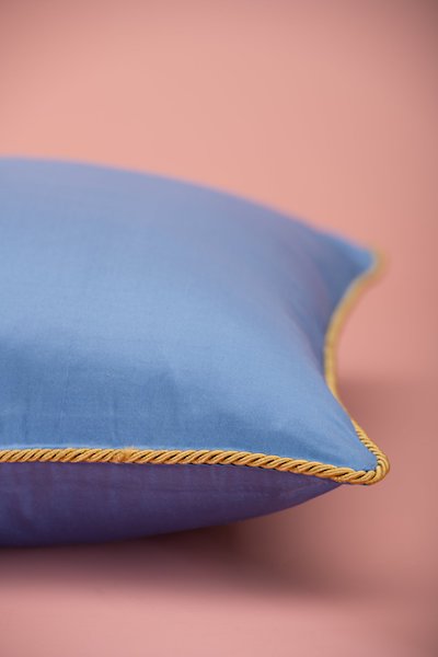 Dust Blue Silk Cushion (45cm x 45cm)