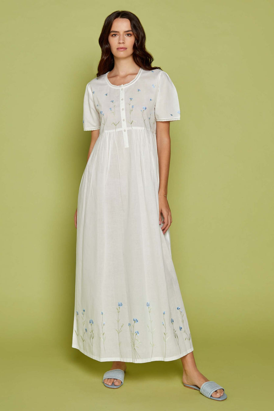Nightdress Floralia White