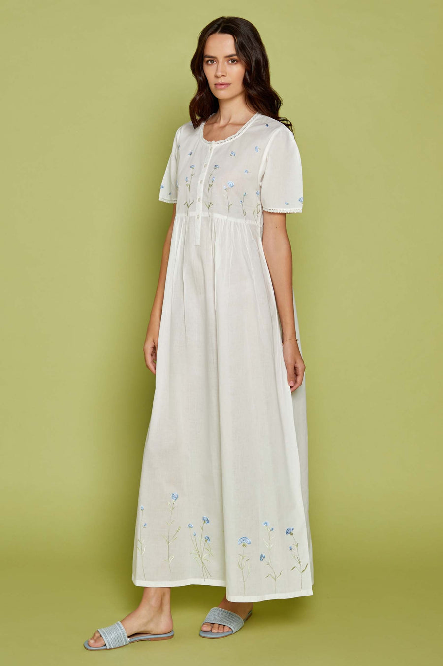 Nightdress Floralia White