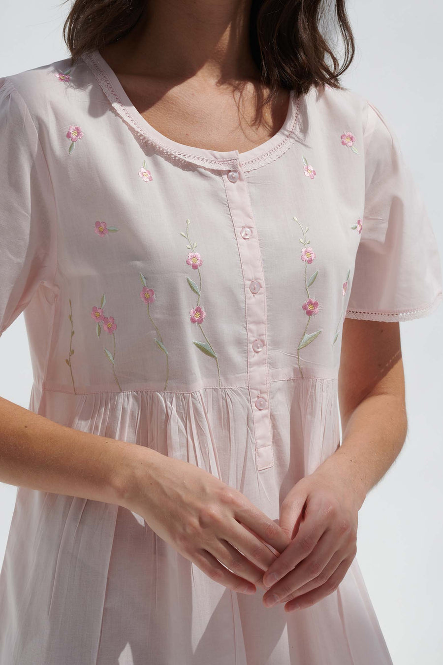 Holly Pink Cotton Nightdress