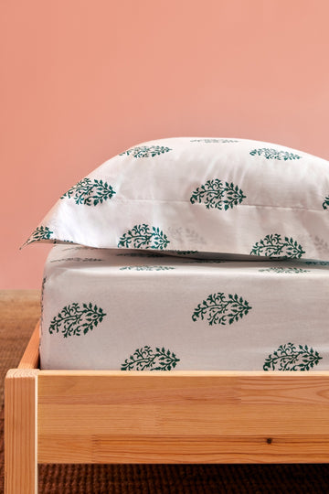 Fitted Sheet Udaipur Green 180x200cm