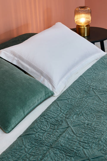 Oxford Pillow Cover with a Triple White Trim