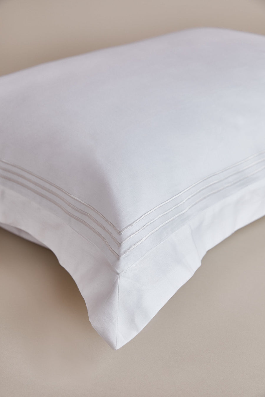 Oxford Pillow Cover with a Triple White Trim