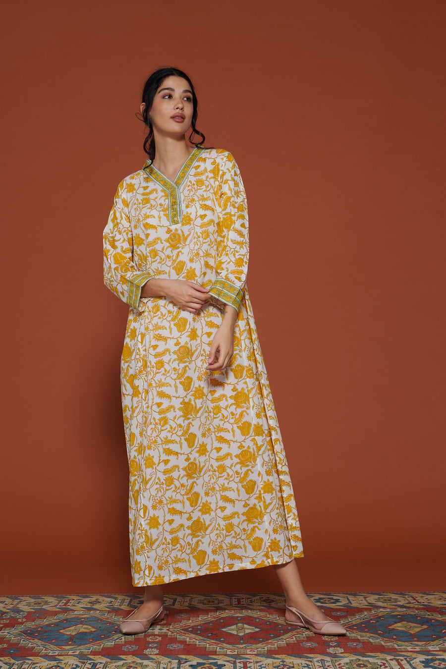 Pila Vasant Cotton Kaftan