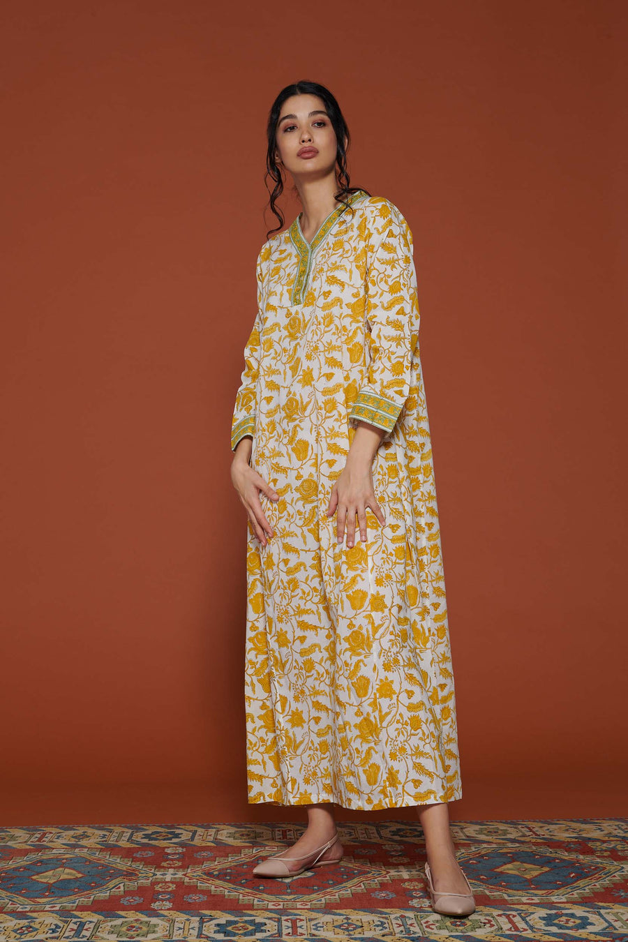 Pila Vasant Cotton Kaftan
