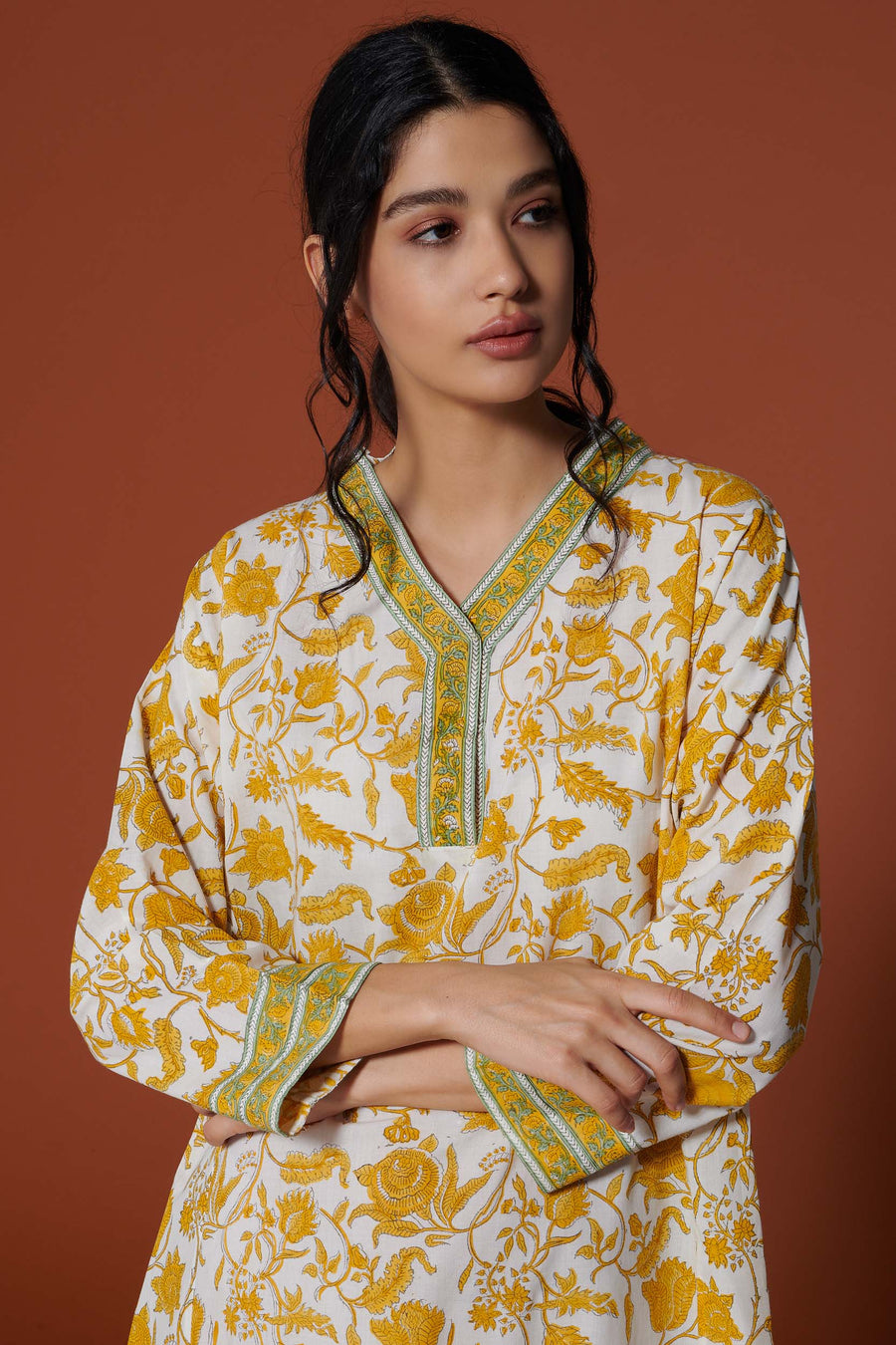 Pila Vasant Cotton Kaftan