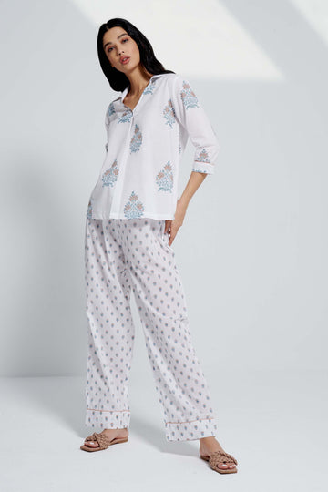 Pyjamas Rain Drop Peach Blue