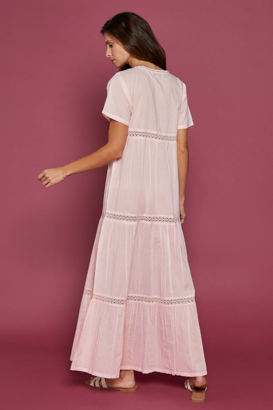 Evanthie Pink Cotton Nightdress