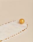 Oval Gold Dome Marble Tray