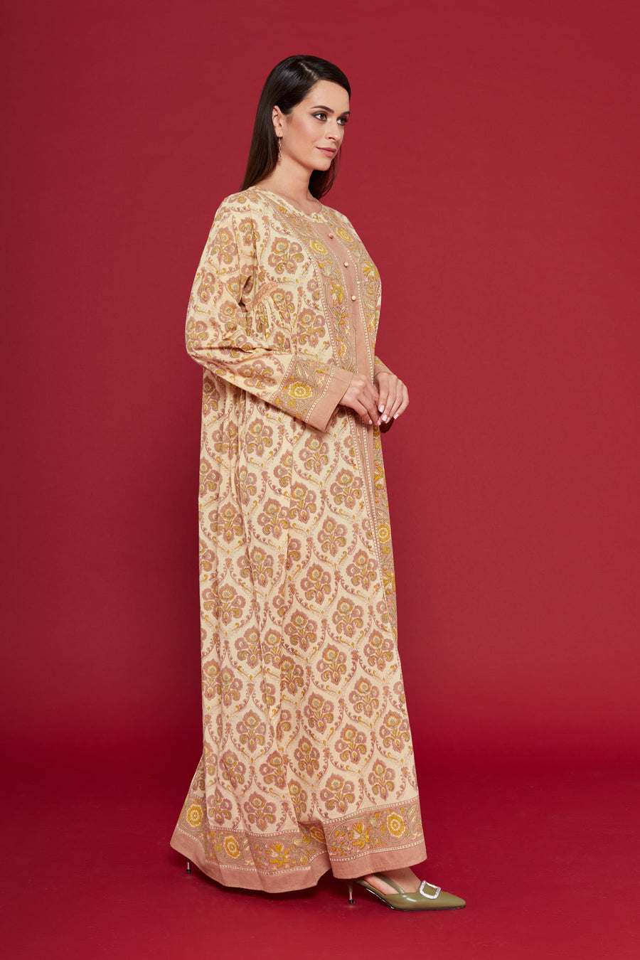 Mifra Yellow Cotton Kaftan