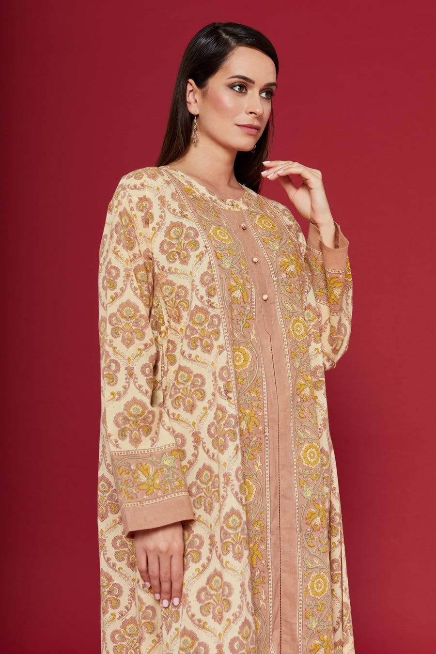 Mifra Yellow Cotton Kaftan