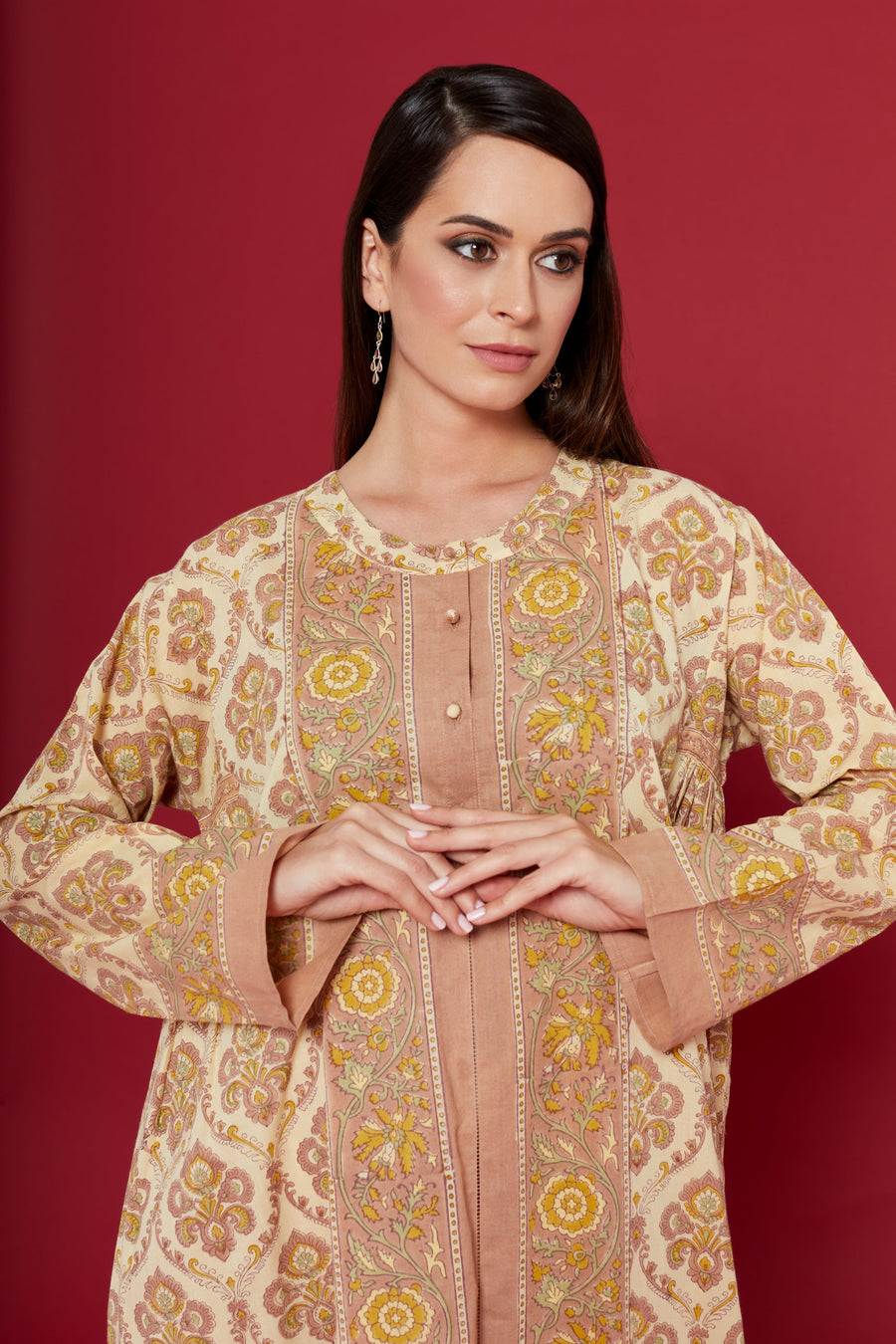 Mifra Yellow Cotton Kaftan