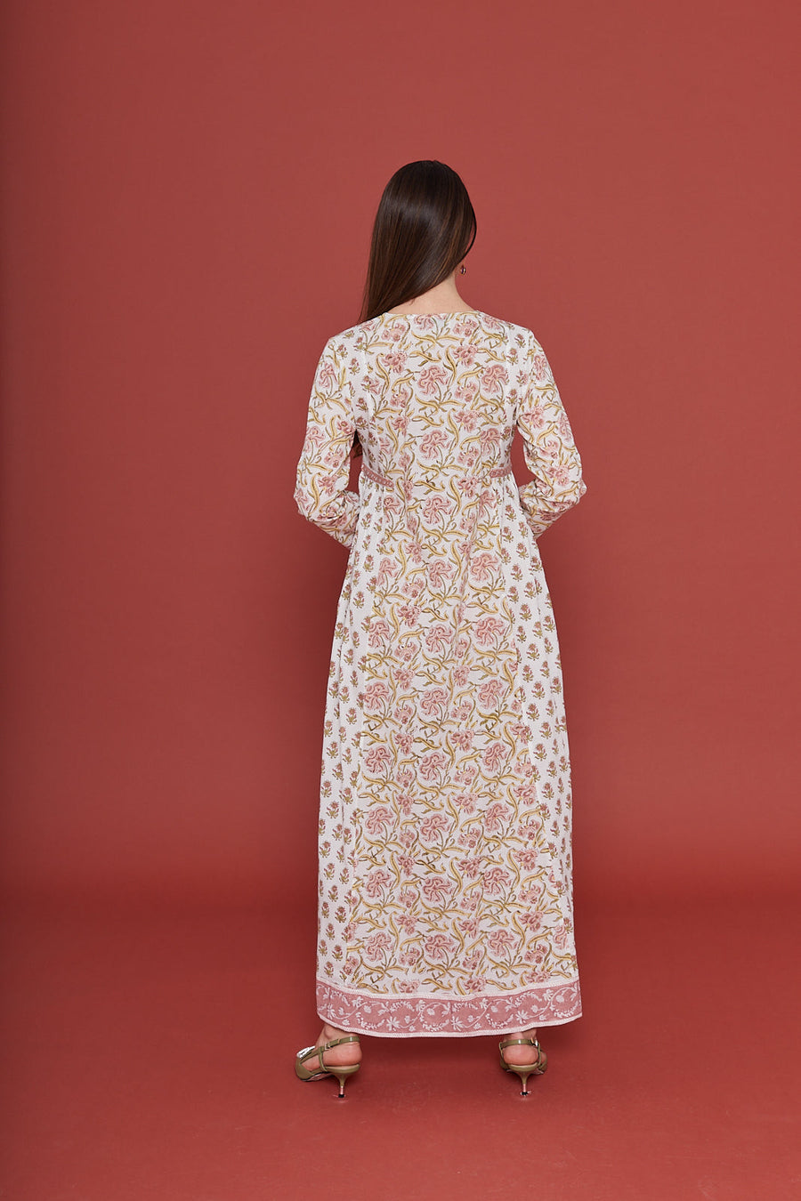 Fuli Pink Cotton Kaftan