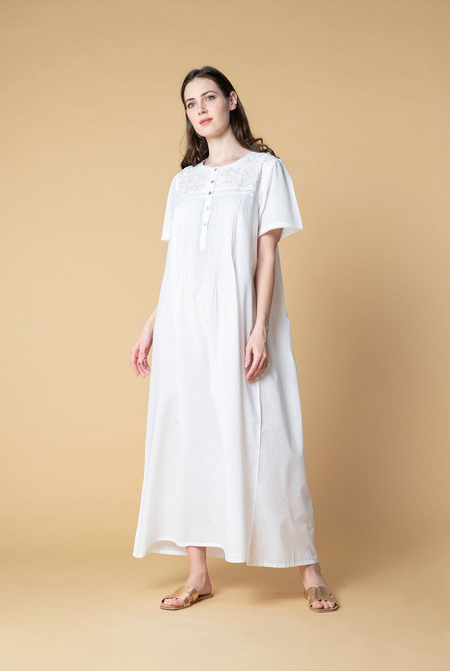 Nightdress  Lydia White Pink