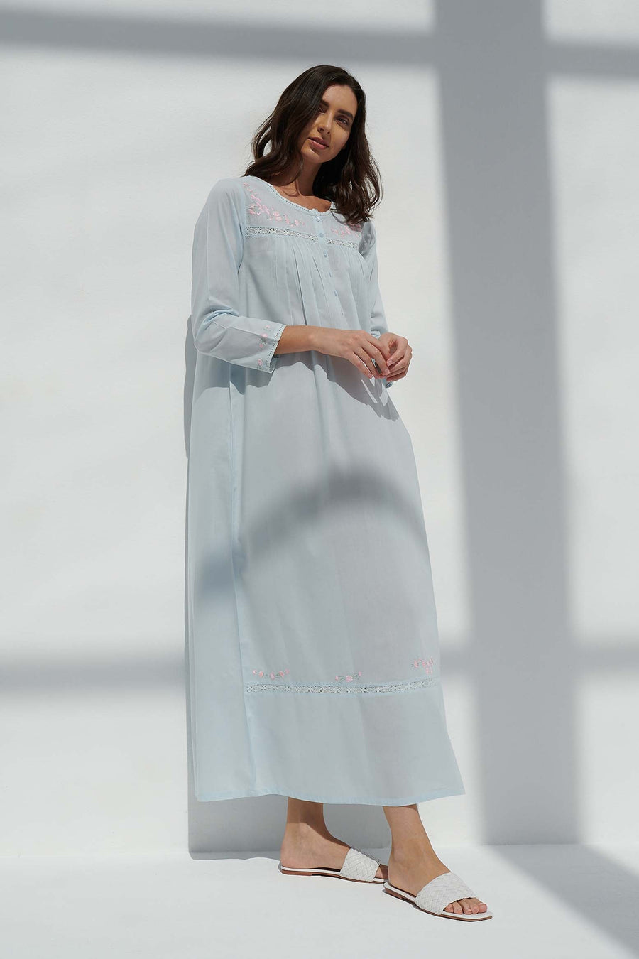Valerie Blue Cotton Nightdress