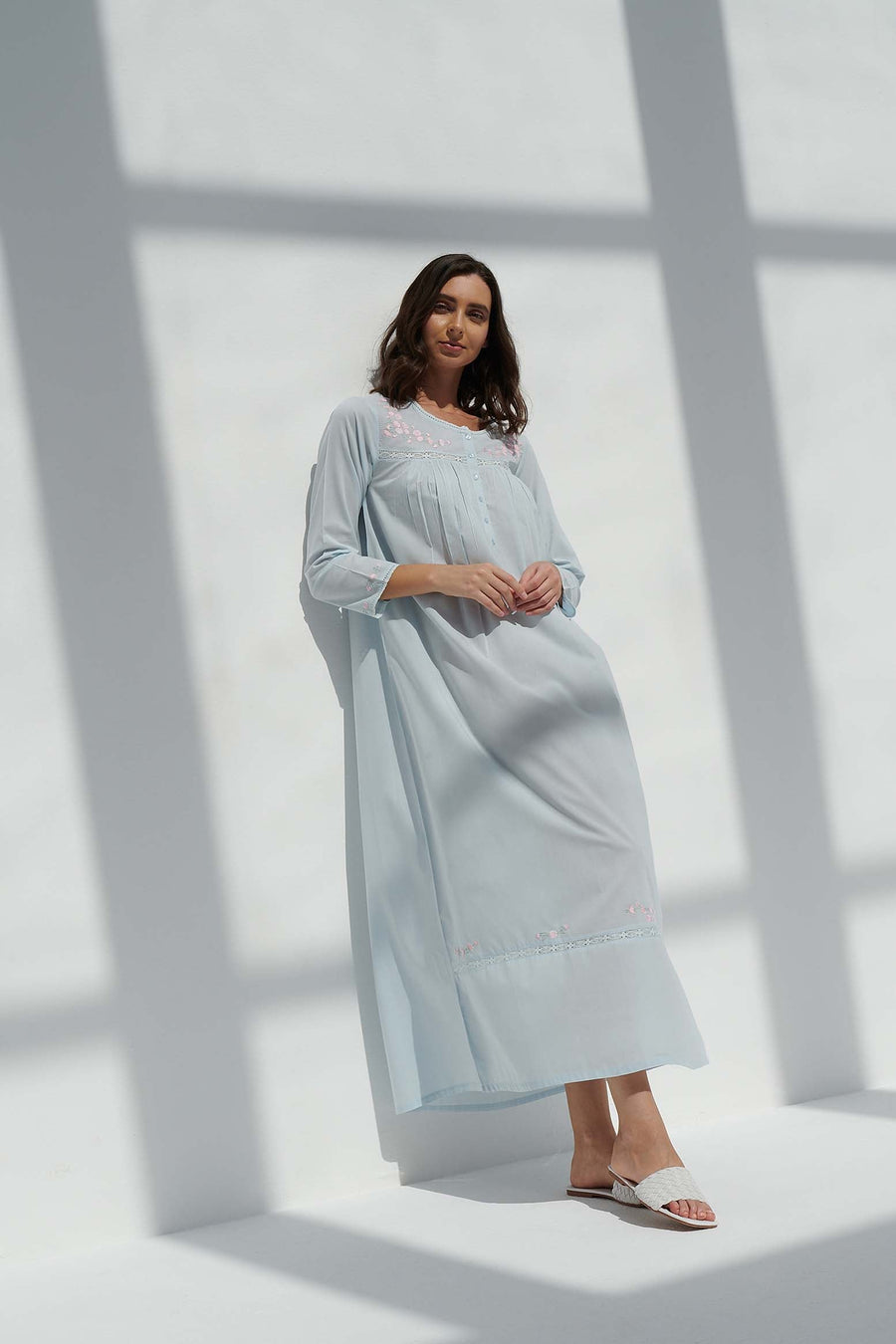 Valerie Blue Cotton Nightdress