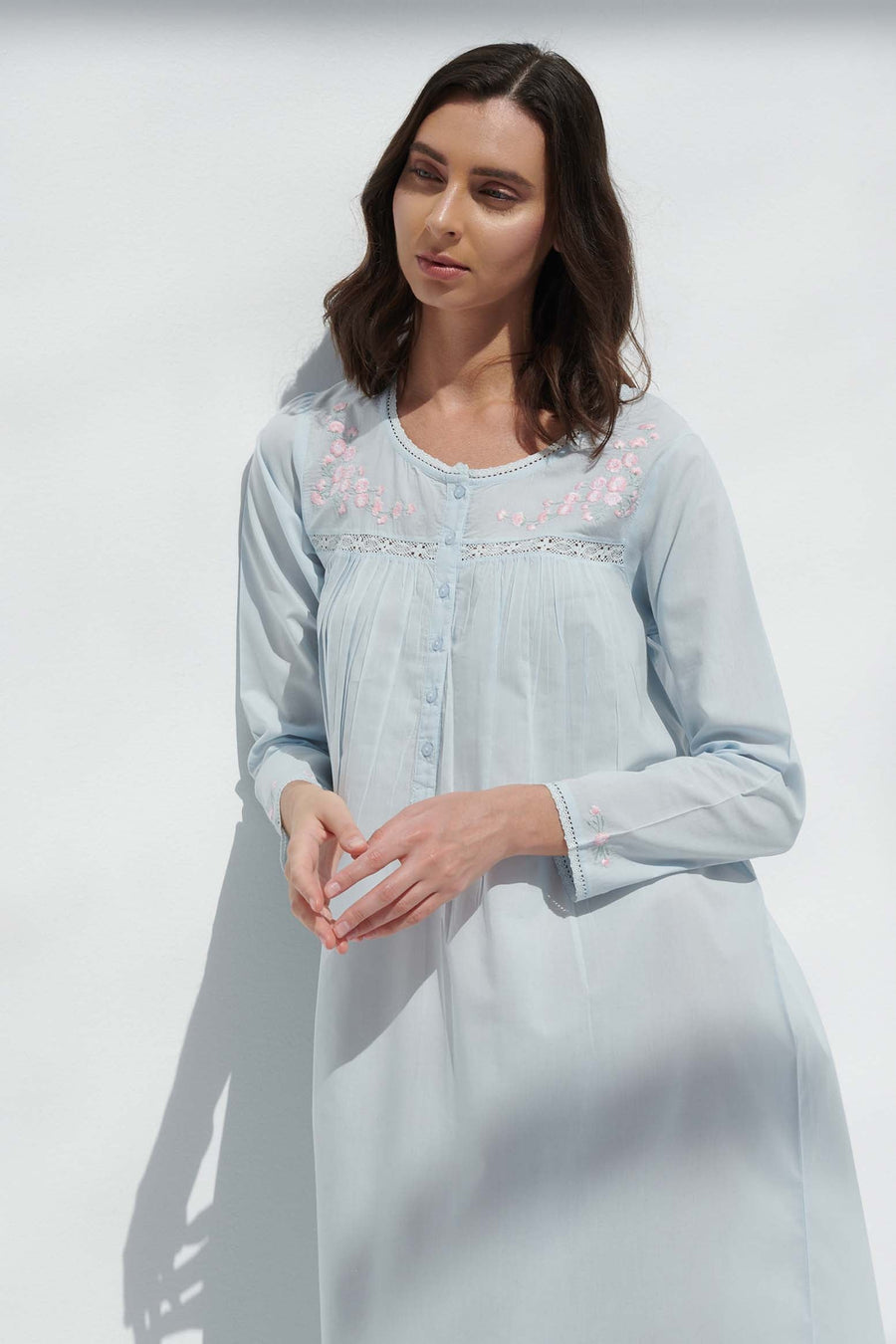 Valerie Blue Cotton Nightdress