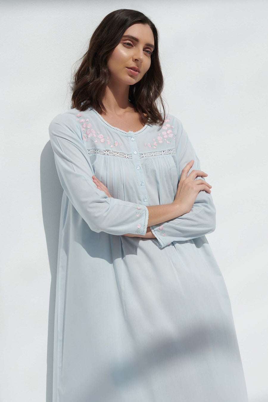 Valerie Blue Cotton Nightdress