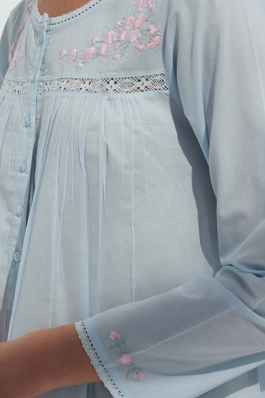 Valerie Blue Cotton Nightdress