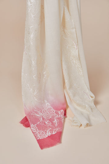 Gradient Lace Rose Scarf