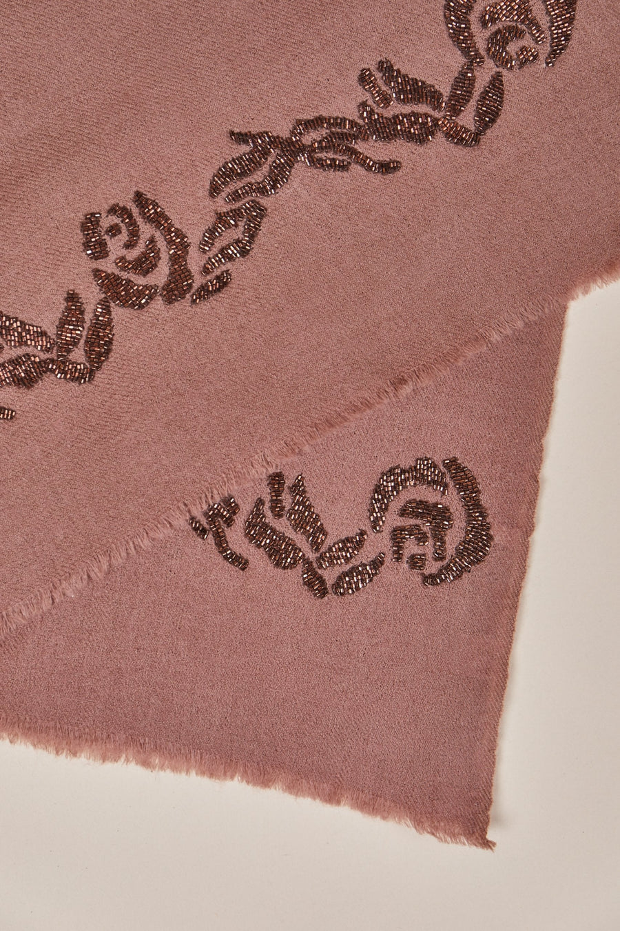 Copper Rose Border Scarf