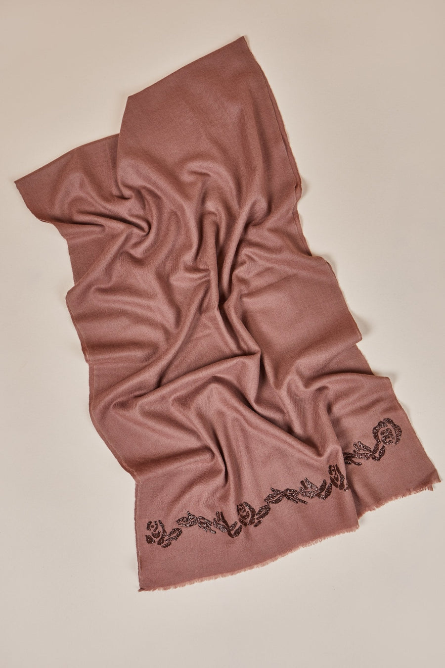 Copper Rose Border Scarf