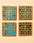 Brass Inlaid Turquoise Coasters (Set of 4)