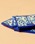 Leaf Blue Coasters (Set of 4)