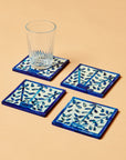 Leaf Blue Coasters (Set of 4)