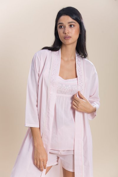 Coton Haida Pyjama Shorts and Robe Set