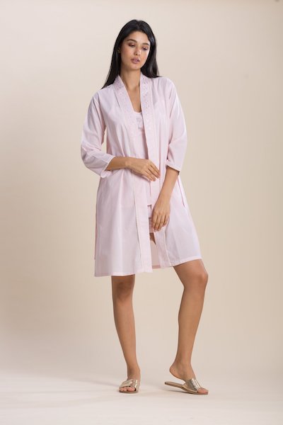 Coton Haida Pyjama Shorts and Robe Set