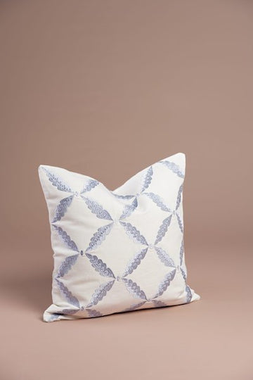 Sammarkand Light Blue Leaf Cushion Cover (45cm x 45cm)